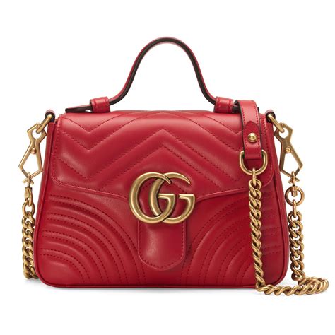 gucci gg marmont top handle bag red|Gucci Marmont medium shoulder bag.